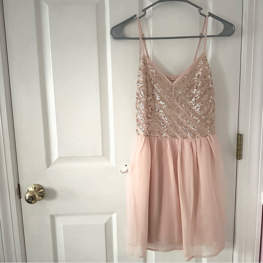 Hollister Blush Pink Sequin V-Neck Top